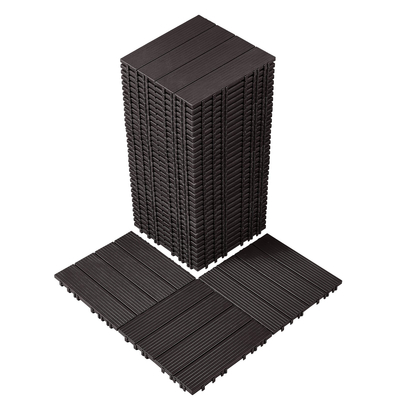 VEVOR Interlocking Deck Tiles 36 Pack 12&quot;x12&quot; Αδιάβροχο για Βεράντα Σκούρο Καφέ