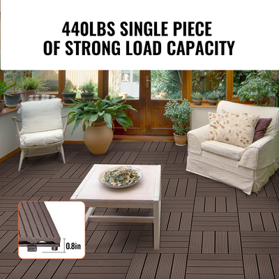 VEVOR Interlocking Deck Tiles Plastic Wood 27 Pack 12&quot;x12&quot; Αδιάβροχο για Βεράντα