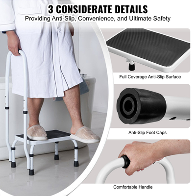 VEVOR Step Stool Ladder 3 Ρυθμιζόμενο ύψος με λαβή Μέγιστο Φορτίο 150 KG για RV