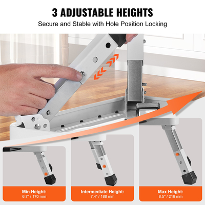 VEVOR Step Stool 1-Step 150KG Χωρητικότητα, Πτυσσόμενη ατσάλινη σκάλα 3 ρυθμιζόμενο ύψος, φορητά σκαμπό για ενήλικες, αντιολισθητικές στιβαρές σκάλες για γραφείο, τροχόσπιτα, κατοικίδια, μπάνια, υπνοδωμάτια