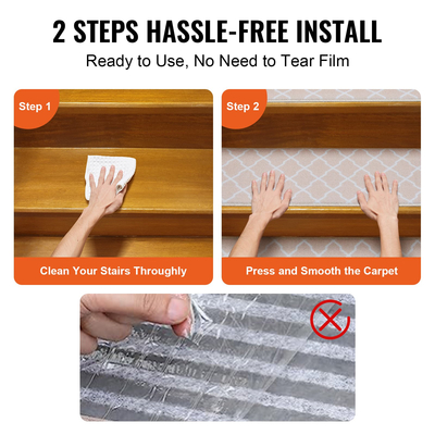 VEVOR Πέλματα σκαλοπατιών, Χαλί σκαλοπατιών Αντιολισθητικό 9&quot; x 28&quot;, Δρομέας σκαλοπατιών εσωτερικού χώρου για ξύλινα σκαλοπάτια, αντιολισθητικό χαλί Χαλιά σκαλοπατιών με μαλακές ακμές Ματάκια για παιδιά ηλικιωμένους και σκύλους, 15 τμχ, ανοιχτό καφέ