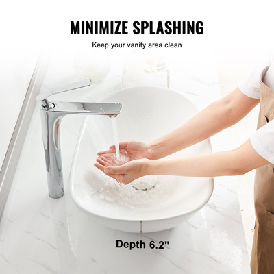 VEVOR Μοντέρνος Κεραμικός Νεροχύτης Μπάνιου 23,3&quot; x 14,2&quot; Πάγκος νιπτήρα μπάνιου