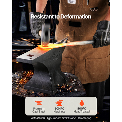 VEVOR Single Horn Anvil 110lbs Cast Steel Anvil Round Horn Anvil για σιδηρουργούς