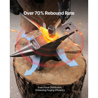 VEVOR Single Horn Anvil 110lbs Cast Steel Anvil Round Horn Anvil για σιδηρουργούς