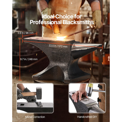 VEVOR Single Horn Anvil 110lbs Cast Steel Anvil Round Horn Anvil για σιδηρουργούς