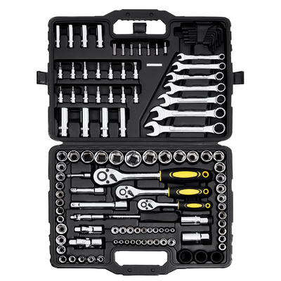 VEVOR 121-Piece Mechanics Tool Set 1/4&quot; 3/8&quot; 1/2&quot; Drive Sockets SAE and Metric