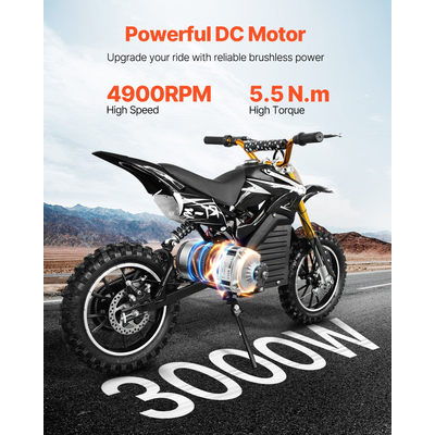 VEVOR 3000W Ηλεκτρικός κινητήρας DC χωρίς ψήκτρες 72V 4900rpm για E-Bike Dirt Bike