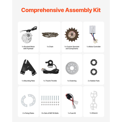 VEVOR 450W Electric Brushed DC Motor Kit 36V 3000rpm με αναβαθμισμένο χειριστήριο