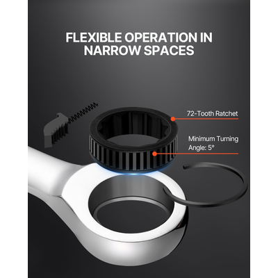 VEVOR Σετ 8 τεμαχίων με μετρικό κλειδί συνδυασμού 8 mm έως 19 mm με ράφι οργάνωσης