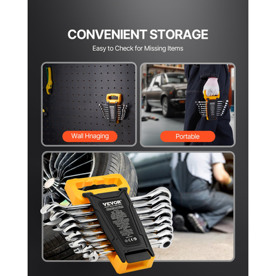 VEVOR Σετ 8 τεμαχίων με μετρικό κλειδί συνδυασμού 8 mm έως 19 mm με ράφι οργάνωσης