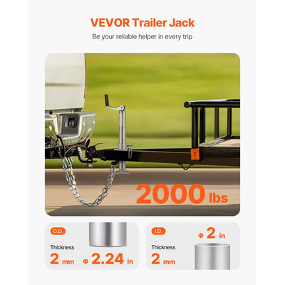 VEVOR A Frame Trailer Jack Bolt on Trailer Tongue Jack 2000 lbs 14,2&quot; Ταξίδι