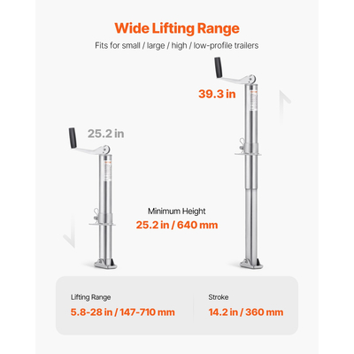VEVOR A Frame Trailer Jack Bolt on Trailer Tongue Jack 2000 lbs 14,2&quot; Ταξίδι