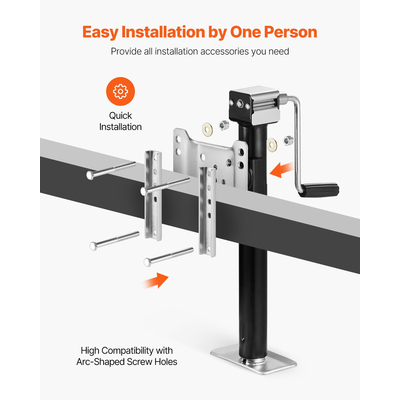 VEVOR Trailer Jack Bolt-on Trailer Tongue Jack 5000 lbs Dynamic Load 14,3&quot; Lift