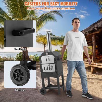 VEVOR 12&quot; Εξωτερικός Φούρνος Πίτσας Φορητός Φορητός Ξύλος Πίτσας Φούρνος Φούρνος Βαφής Κάμπινγκ