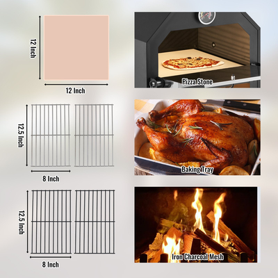 VEVOR 12&quot; Εξωτερικός Φούρνος Πίτσας Φορητός Φορητός Ξύλος Πίτσας Φούρνος Φούρνος Βαφής Κάμπινγκ