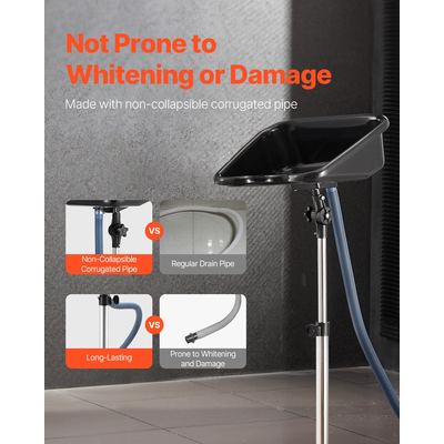 VEVOR Φορητό μπολ σαμπουάν με ρυθμιζόμενο σωλήνα αποστράγγισης νιπτήρας σαλονιού για κουρείο