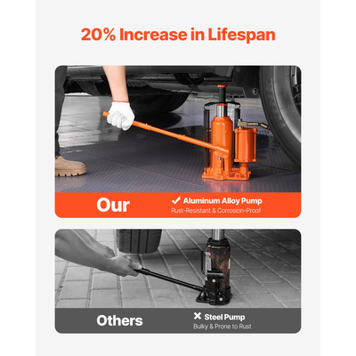 VEVOR Air Hydraulic Bottle Jack 12 Ton Manual Hand Pump Επισκευή Αυτοκινήτων