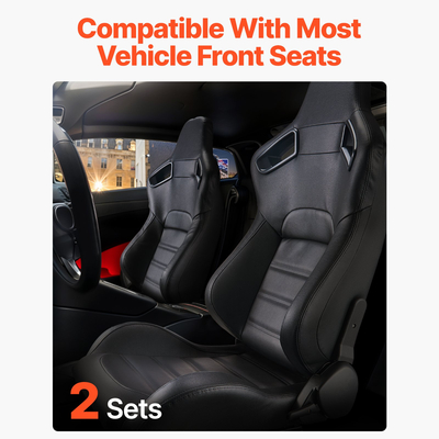 Ρυθμιζόμενη αγωνιστική καρέκλα VEVOR 2 Racing Seat με δέρμα PVC &amp; Slider Q235B