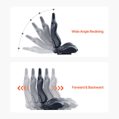 Ρυθμιζόμενη αγωνιστική καρέκλα VEVOR 2 Racing Seat με δέρμα PVC &amp; Slider Q235B