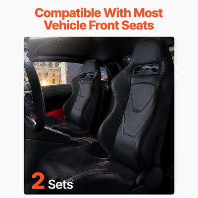 Ρυθμιζόμενη αγωνιστική καρέκλα VEVOR 2 Racing Seat με δέρμα PVC &amp; Slider Q235B