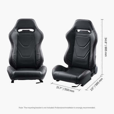 Ρυθμιζόμενη αγωνιστική καρέκλα VEVOR 2 Racing Seat με δέρμα PVC &amp; Slider Q235B