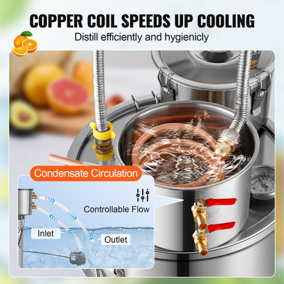 VEVOR Moonshine Still Water Alcohol Distiller 13,2 Gal with Thumper Keg &amp; Water Pump