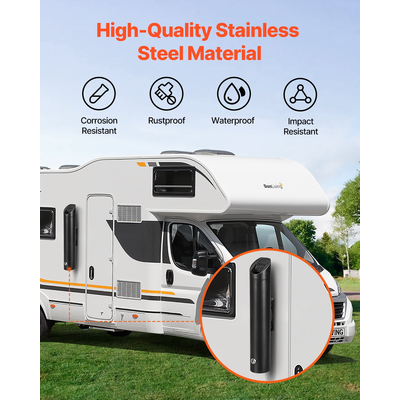 VEVOR Υποδοχή αποτσίγαρου από ανοξείδωτο ατσάλι Επιτοίχια απόρριψη Μαύρο