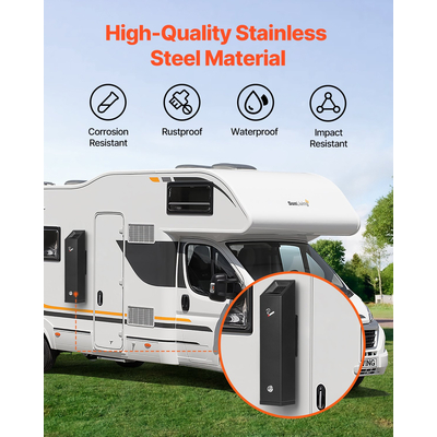 VEVOR Υποδοχή αποτσίγαρου από ανοξείδωτο ατσάλι Επιτοίχια απόρριψη πισινών Μαύρο