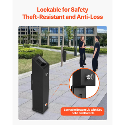 VEVOR Υποδοχή αποτσίγαρου από ανοξείδωτο ατσάλι Επιτοίχια απόρριψη πισινών Μαύρο