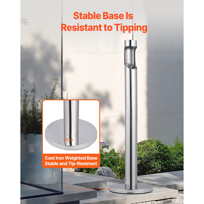 VEVOR Υποδοχή αποτσίγαρων από ανοξείδωτο ατσάλι Απόρριψη γόμων από ανοξείδωτο χάλυβα