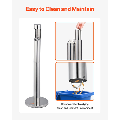 VEVOR Υποδοχή αποτσίγαρων από ανοξείδωτο ατσάλι Απόρριψη γόμων από ανοξείδωτο χάλυβα