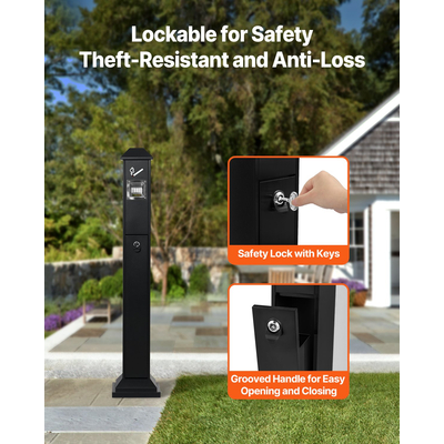 Υποδοχή αποτσίγαρων VEVOR με 4 ανοίγματα απόρριψης απόρριψη γλουτών Μαύρο