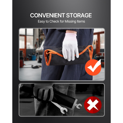 VEVOR Flex-Head Σετ κλειδιών Ratcheting 8 PC Metric 8 mm-17 mm με Roll-up Pouch