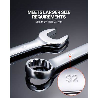 VEVOR Σετ Συνδυασμένα Γαλλικά 25 τεμαχίων Metric 6 mm έως 32 mm με Roll-up Pouch