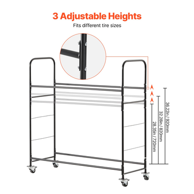 VEVOR Rolling Tire Storage Rack 2-Shelf Tire Holder μέχρι 12 Standard ελαστικά