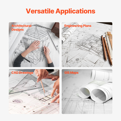 Χαρτί πλότερ ευρείας μορφής VEVOR Paper 2 ρολά 24 σε x 500 πόδια CAD Bond Rolls