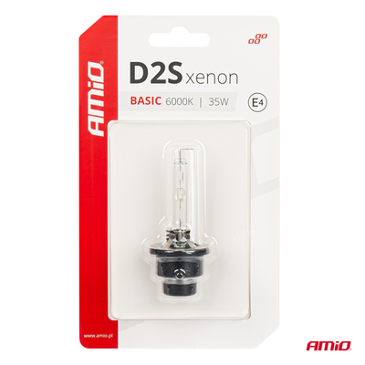 ΑΝΤΑΛΛΑΚΤΙΚΗ ΛΑΜΠΑ ΧΕΝΟΝ BASIC D2S 12V 6.000k 35W BLISTER CARD AMIO - 1 ΤΕΜ.
