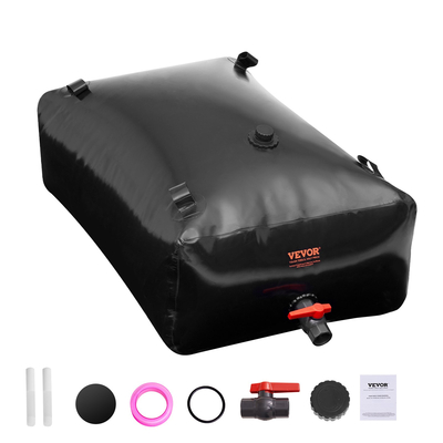 VEVOR Portable Water Storage Bladder 87 Gal PVC Πτυσσόμενη Δεξαμενή Νερού Μαύρο
