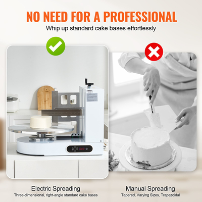 VEVOR Μηχάνημα Διακόσμησης Τούρτας Επάλειψη κέικ για 4&quot; έως 16&quot; Κέικ Λευκό