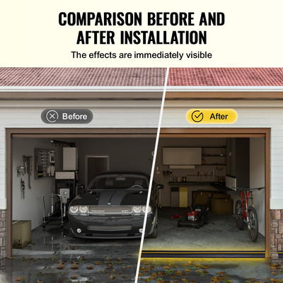 VEVOR Λωρίδα στεγανοποίησης κατωφλίου γκαραζόπορτας 12 FT Universal κάτω αδιάβροχο PVC