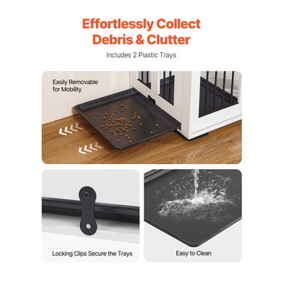 Έπιπλα VEVOR Κλουβί σκυλιών 72 σε Ξύλινο Κυνοκομείο Εσωτερικών Χώρων με Δίσκο Βαρέων Καθηκόντων