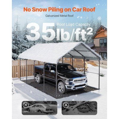 VEVOR 12&#039; x 20&#039; Metal Carport Heavy Duty Υπαίθριο Καταφύγιο Αυτοκινήτων Γκαράζ για Σκάφη