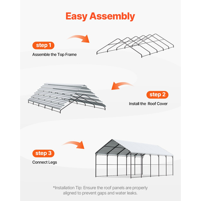 VEVOR 13&#039; x 26&#039; Metal Carport Heavy Duty Υπαίθριο Καταφύγιο Αυτοκινήτων Γκαράζ για Σκάφη