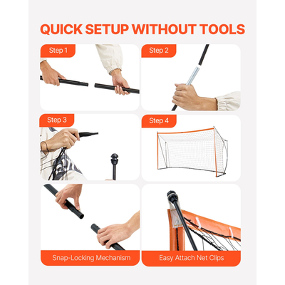 VEVOR 12x6 ft Φορητό γκολ ποδοσφαίρου Παιδικό δίχτυ ποδοσφαίρου μεταφοράς τσάντα στο κατώφλι προπόνηση