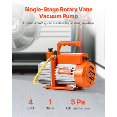 Περιλαμβάνεται λάδι αντλίας κενού VEVOR 4 CFM HVAC με περιστροφικό πτερύγιο