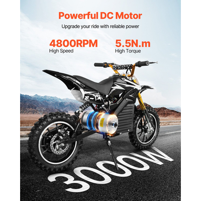 VEVOR 3000W Ηλεκτρικός κινητήρας DC χωρίς ψήκτρες 60V 4800rpm για E-Bike Dirt Bike