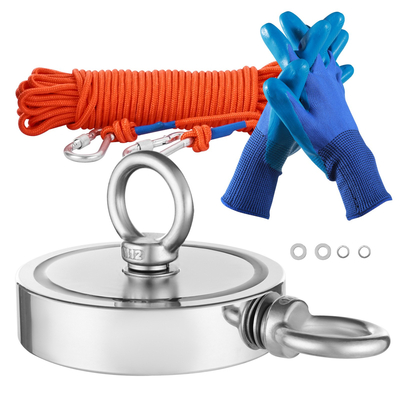 VEVOR 2000 LBS Strong Fishing Magnet Kit Καραμπίνερ διπλής όψης Pull Force Rope