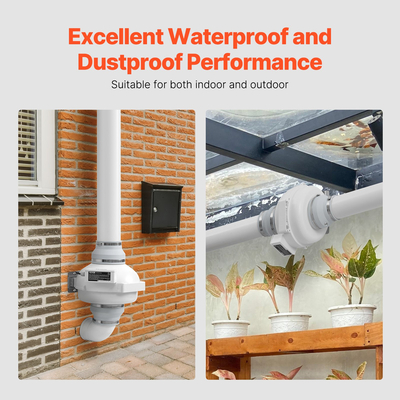 VEVOR 6&quot; έως 4,5&quot; Κιτ συστήματος ανεμιστήρα μετριασμού ραδονίου Quiet 380 CFM Inline Duct Fan