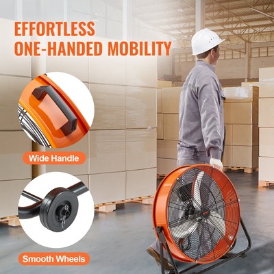 VEVOR Drum Fan 24 In High Velocity Industrial Infinitely Variable Speed ​​7935CFM