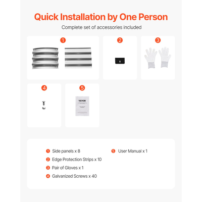 VEVOR Μεταλλικό Υπερυψωμένο Κρεβάτι Κήπου 4x2x1 ft Ασημί Γαλβανισμένο Κουτί Ζαρντινιέρας εξωτερικού χώρου